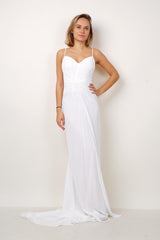 Vestido largo blanco F8042