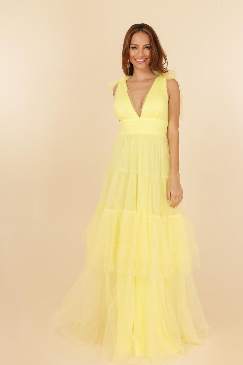 Vestido largo de tul 99139-A