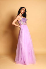Vestido largo tul 7038