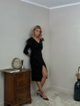 Vestido midi de terciopelo 22339-2