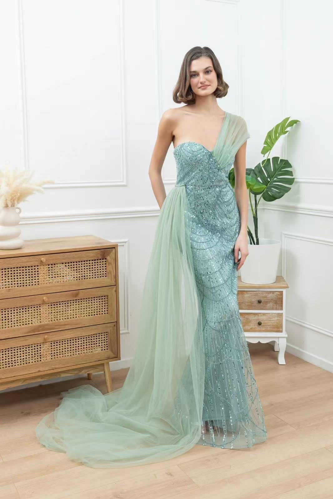 Vestido largo de pedredia 512332