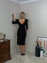 Vestido midi de terciopelo 22339-2