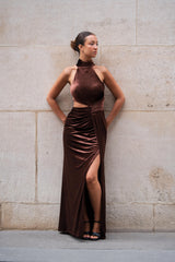 Vestido largo, de terciopelo 2566