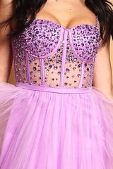 Vestido largo tul 7038