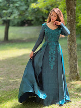 Long dress with overskirt TL-259