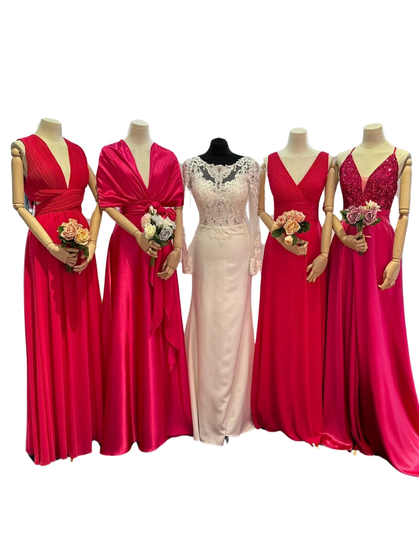 Bridesmaid dresses in fuchsia