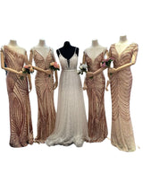 Bridesmaid dresses in champagne