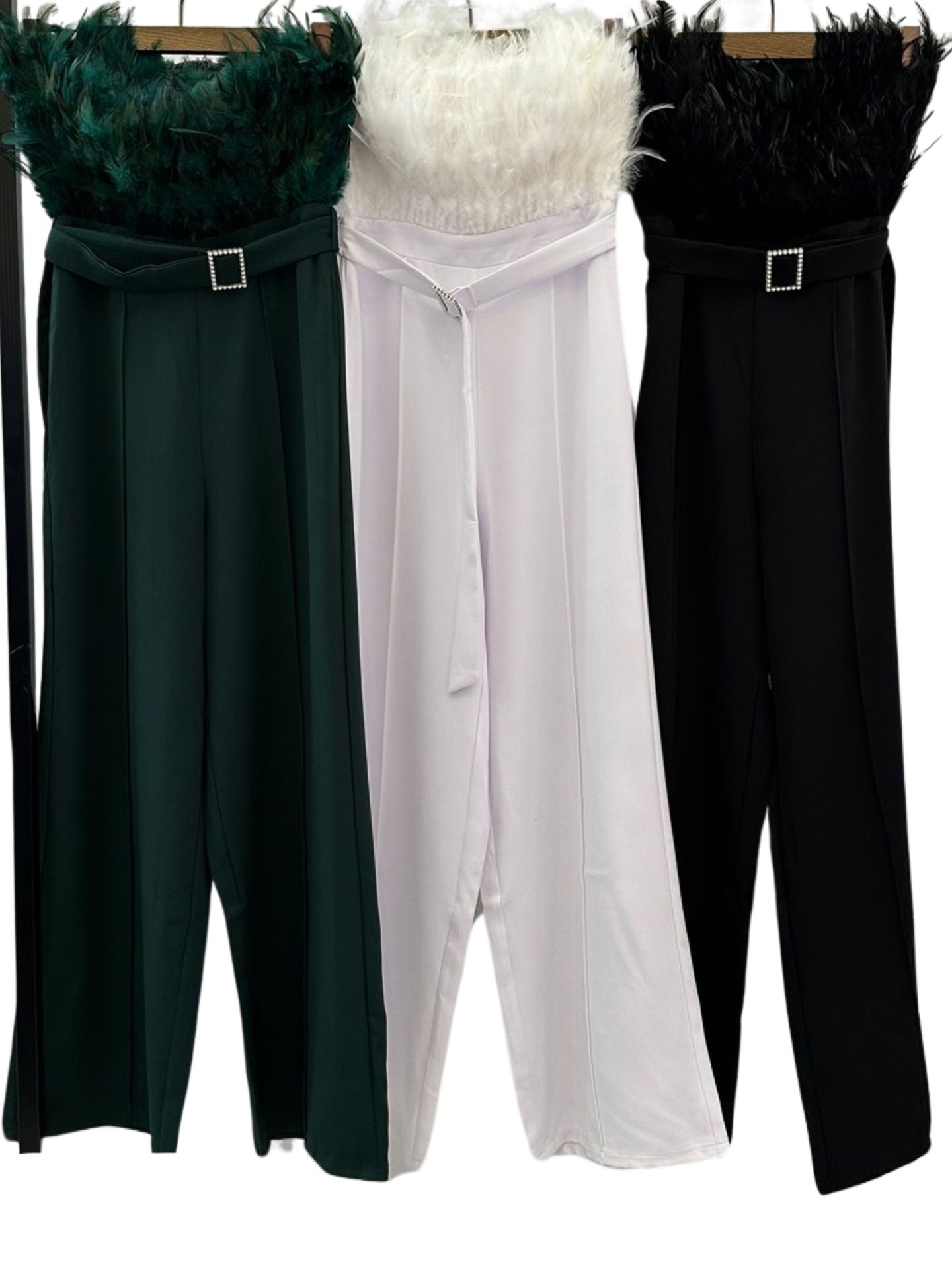 Long feather jumpsuit 502229