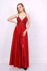 Long satin dress 9372