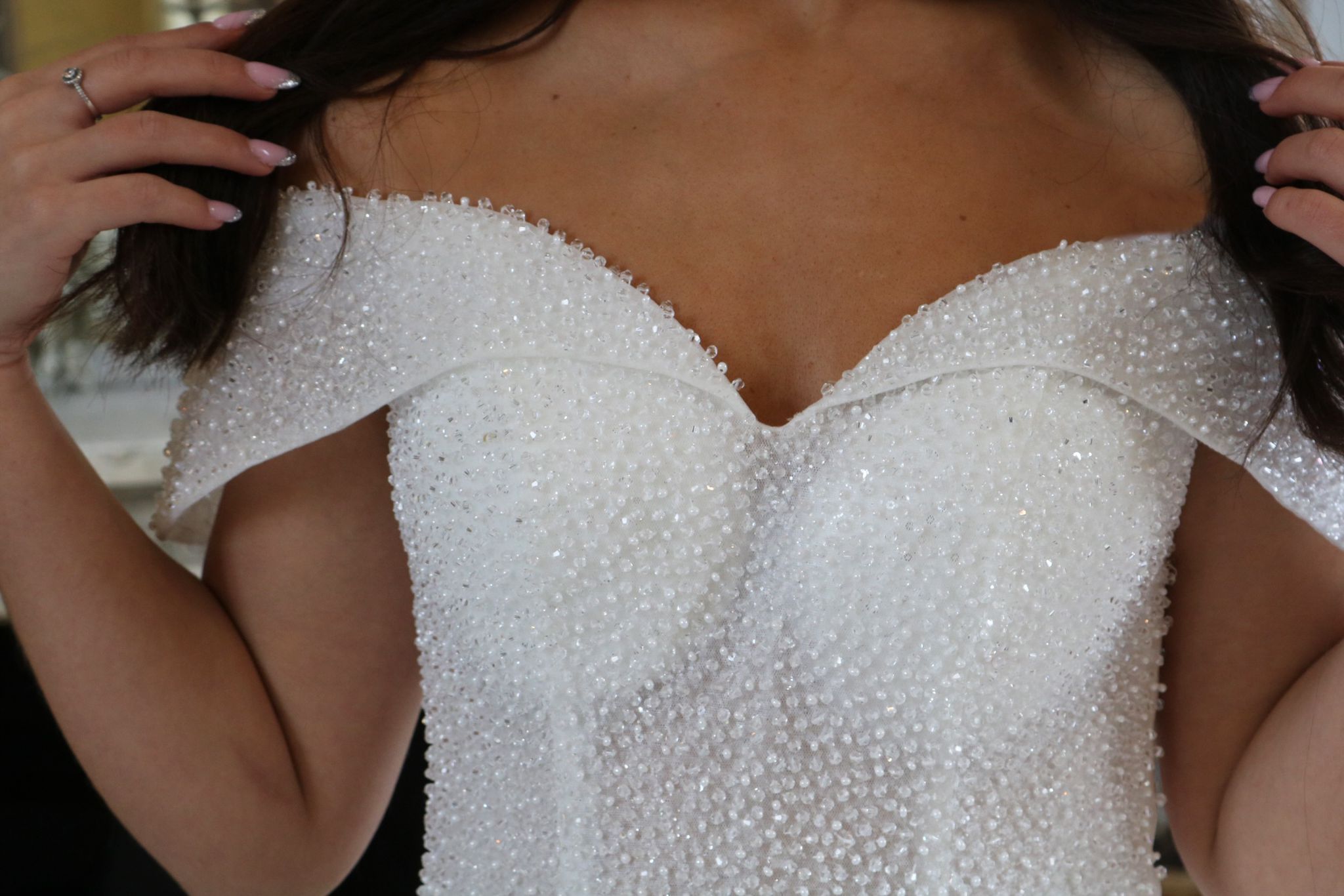 Vestido de novia con cola T3928