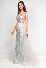 Long bridal overlay dress YC98031