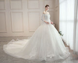 Wedding dress with train T3954