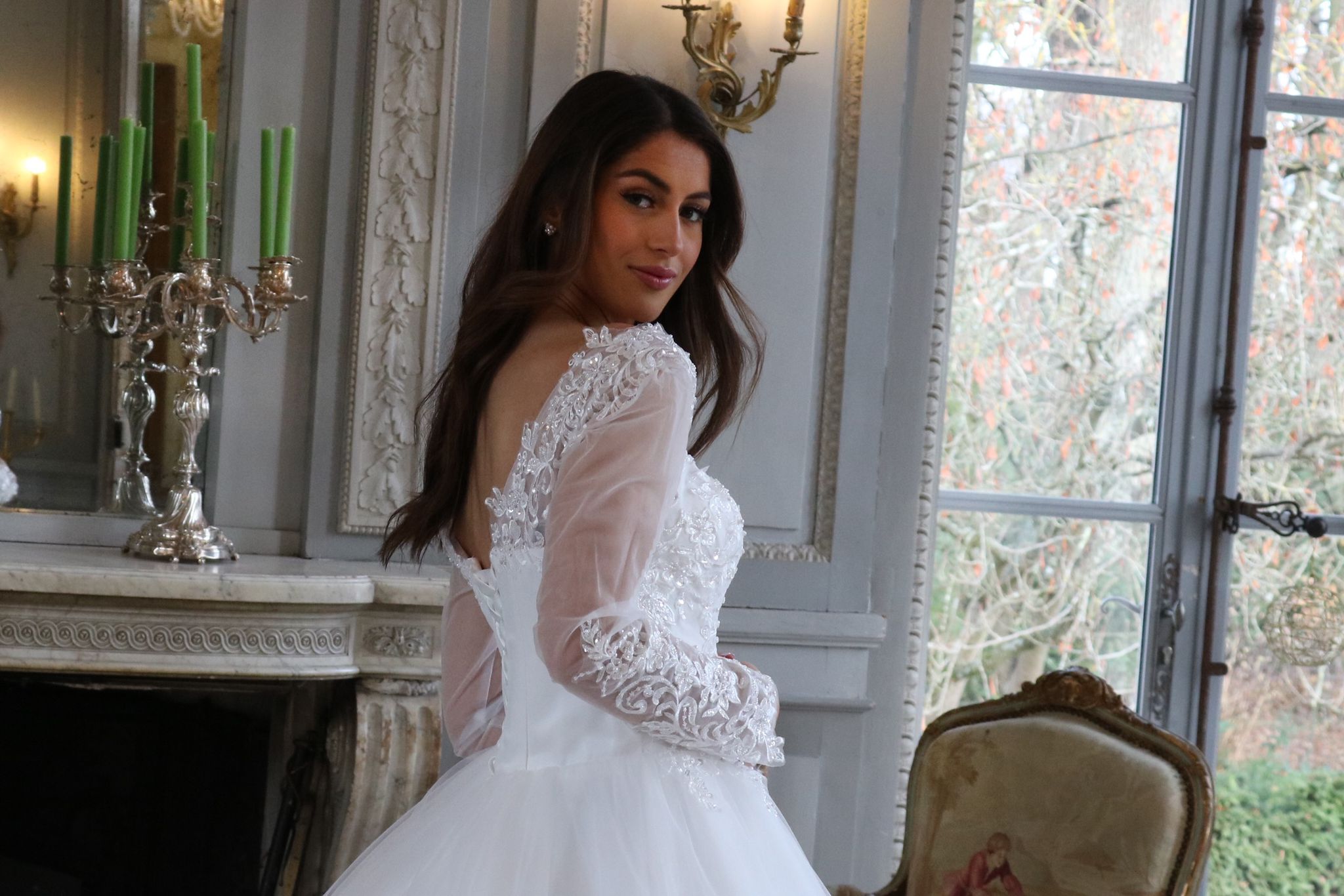 Vestido con cola T6278