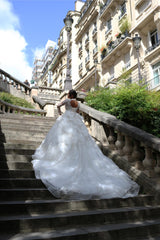 Wedding dress with train T9012