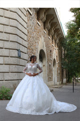 Wedding dress with train T9012