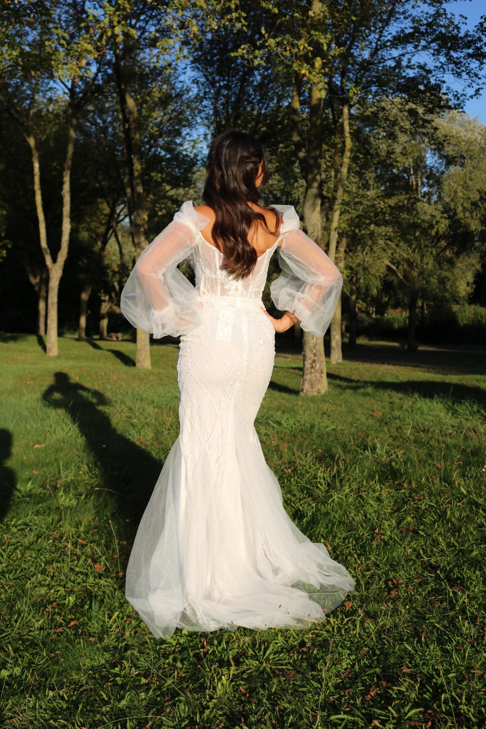 Vestido sirena blanco TL0804