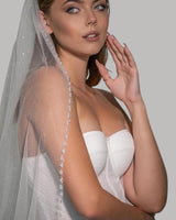 Veil with glitter and pearls V179