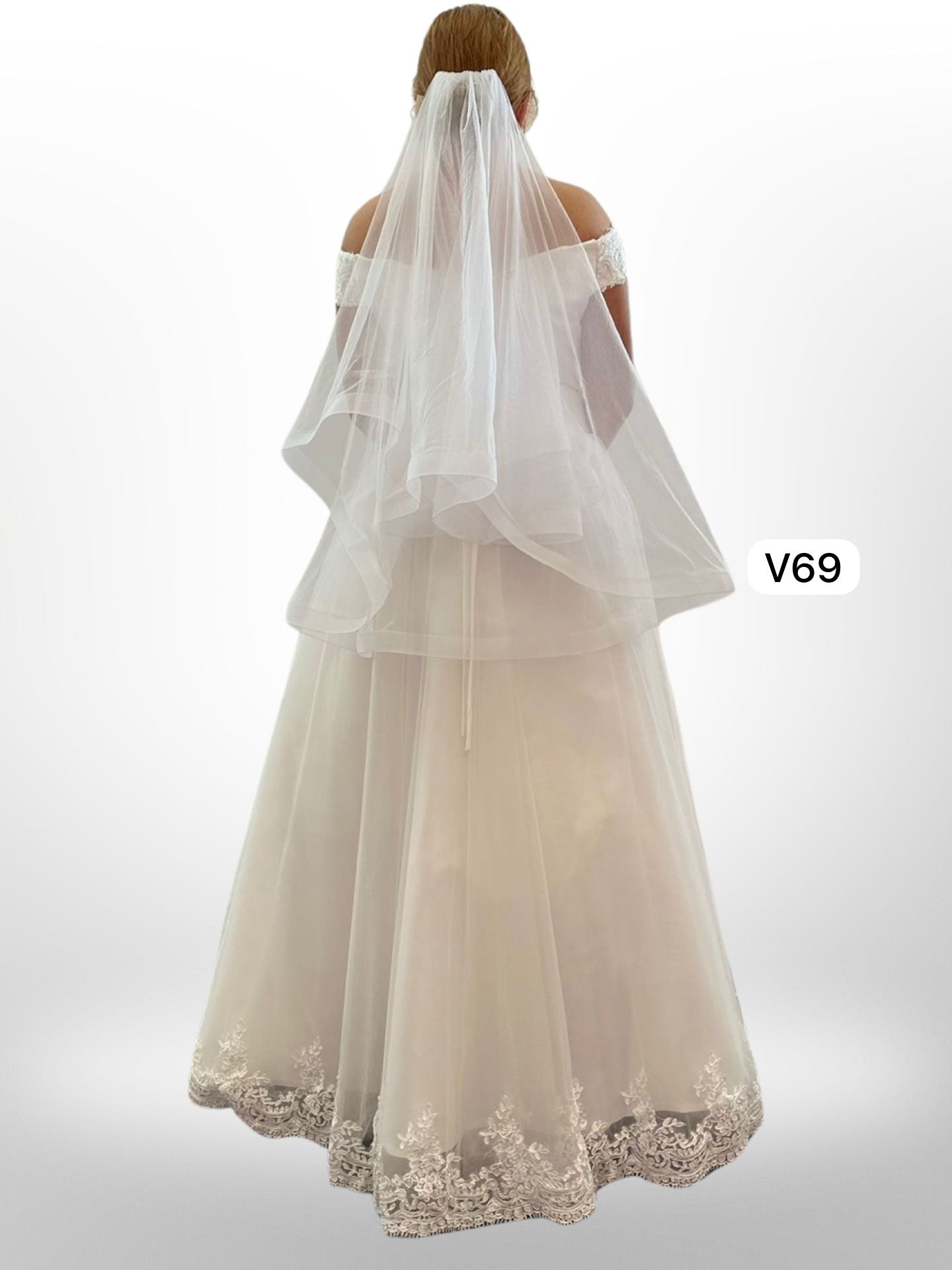 Short wedding veil V69